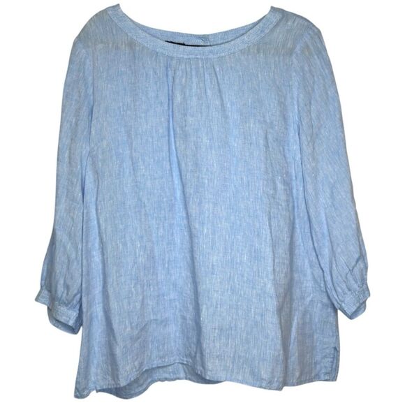 Talbots Linen Button Back Cross Dyed Blouse - Size XL - Picture 3 of 8